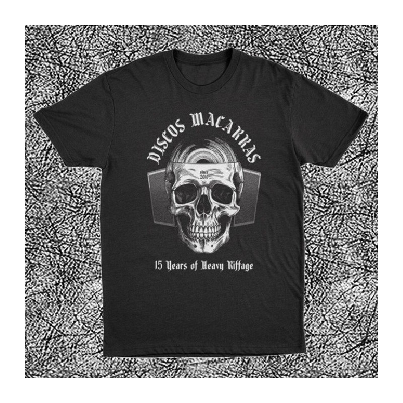 DISCOS MACARRAS - 15 Years of Heavy Riffage - Camiseta Manga Corta.